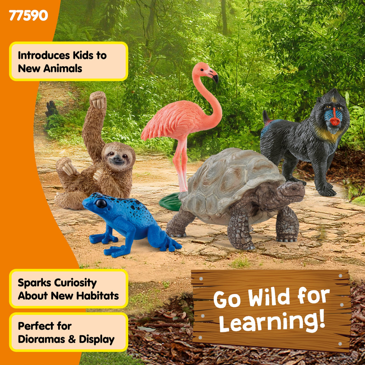 Schleich Wild Life giant tortoise figurine for durable, tactile exploration