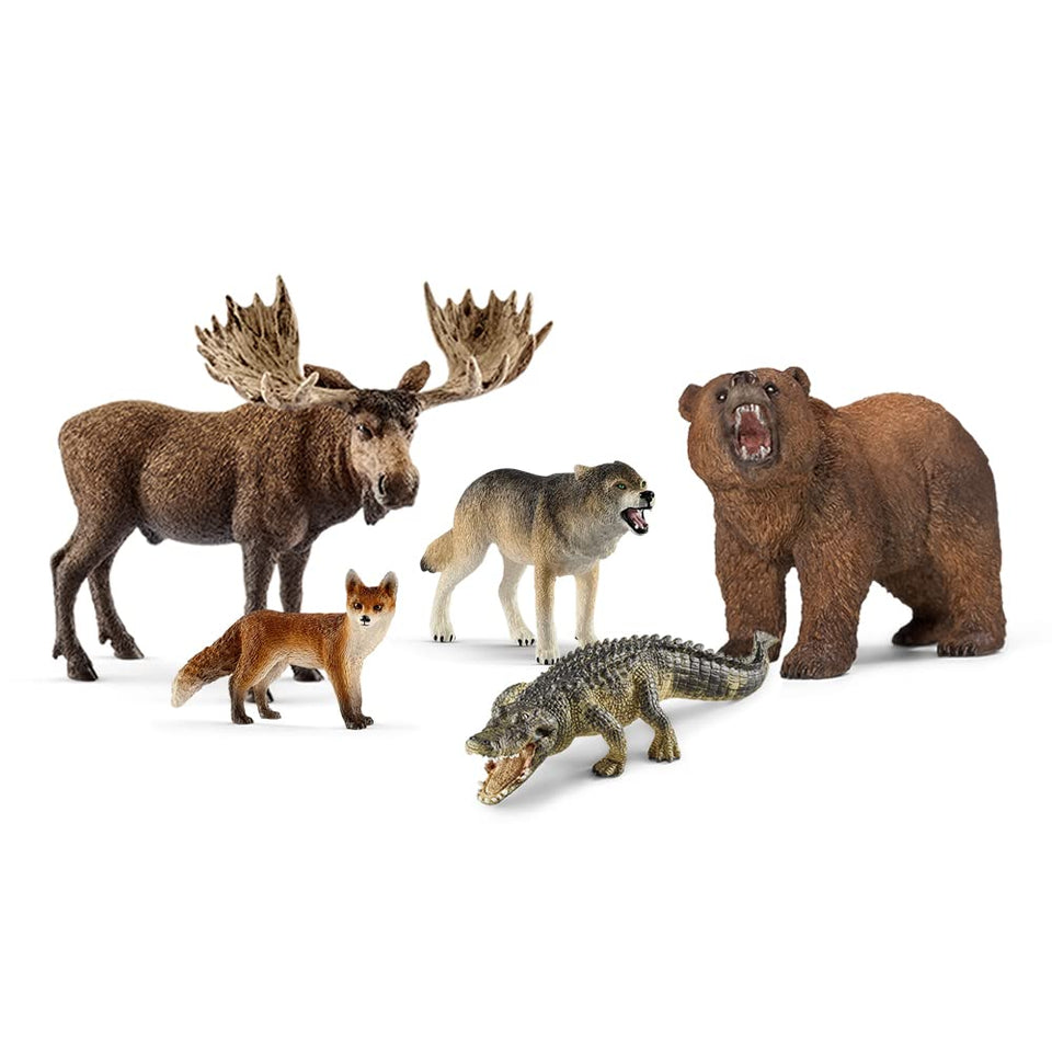 Schleich Wild Life moose toy with lifelike fur texture for imaginative play.