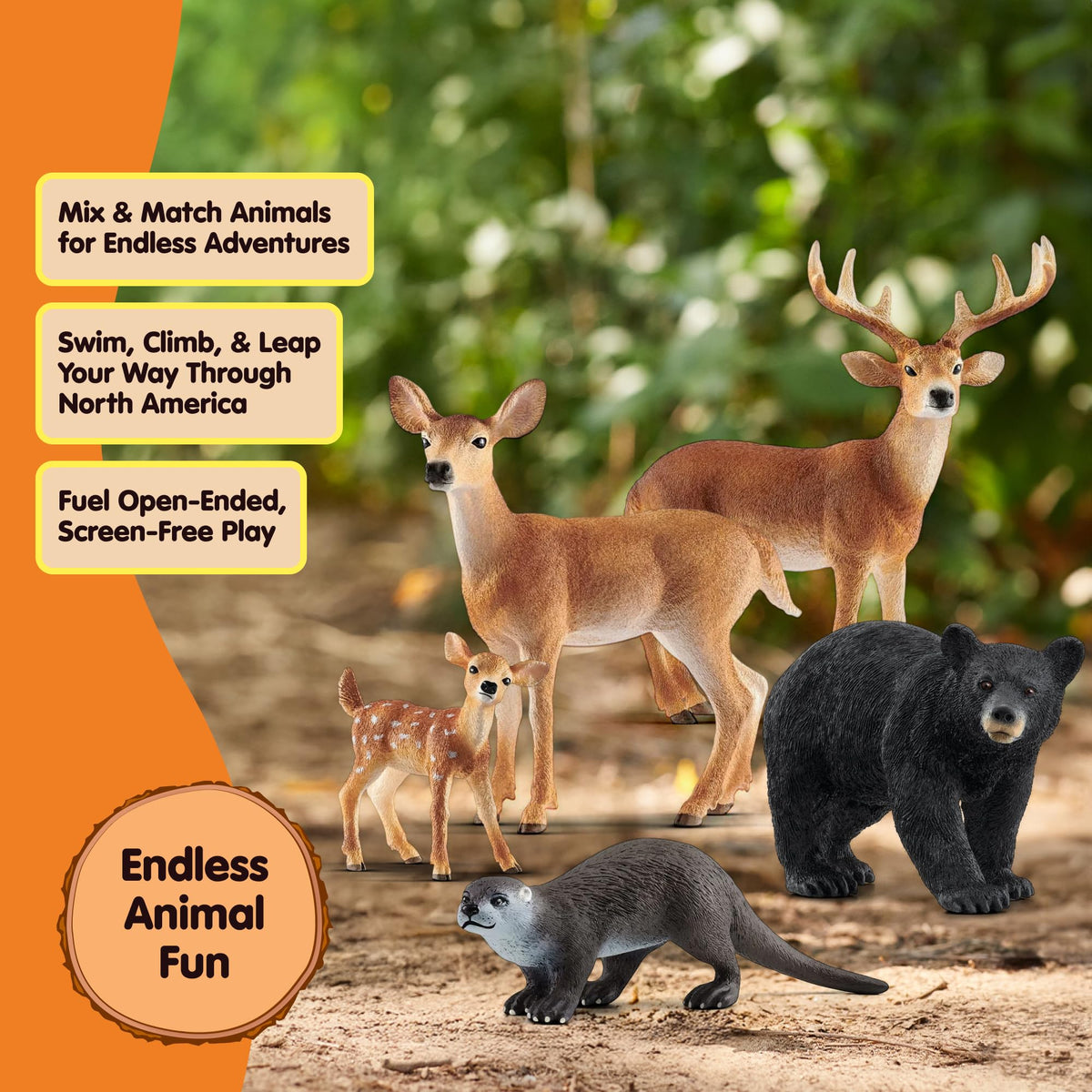 Schleich Wild Life doe figure in a gentle pose for storytelling play in woodland settings