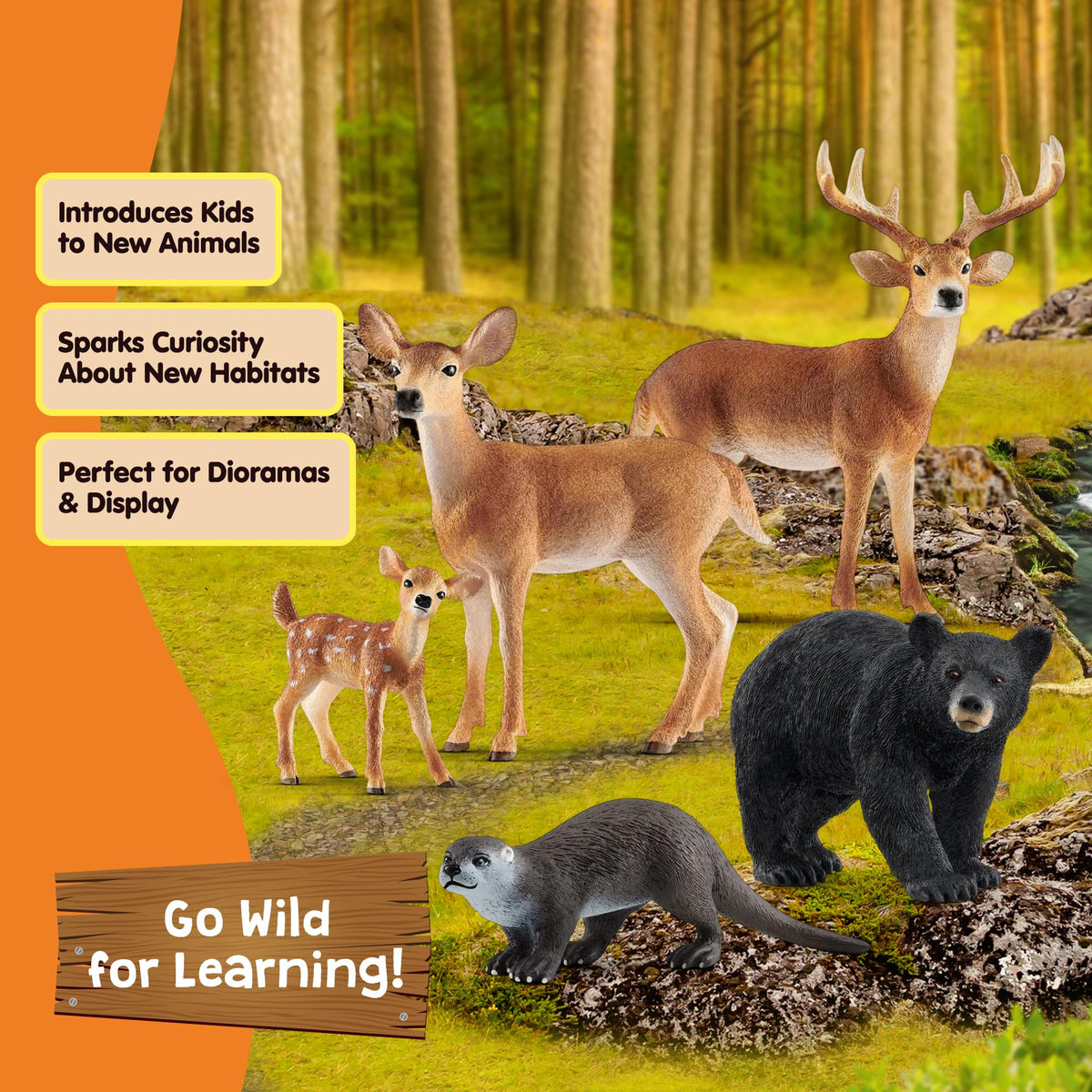 Schleich Wild Life fawn with delicate spots for lifelike woodland storytelling