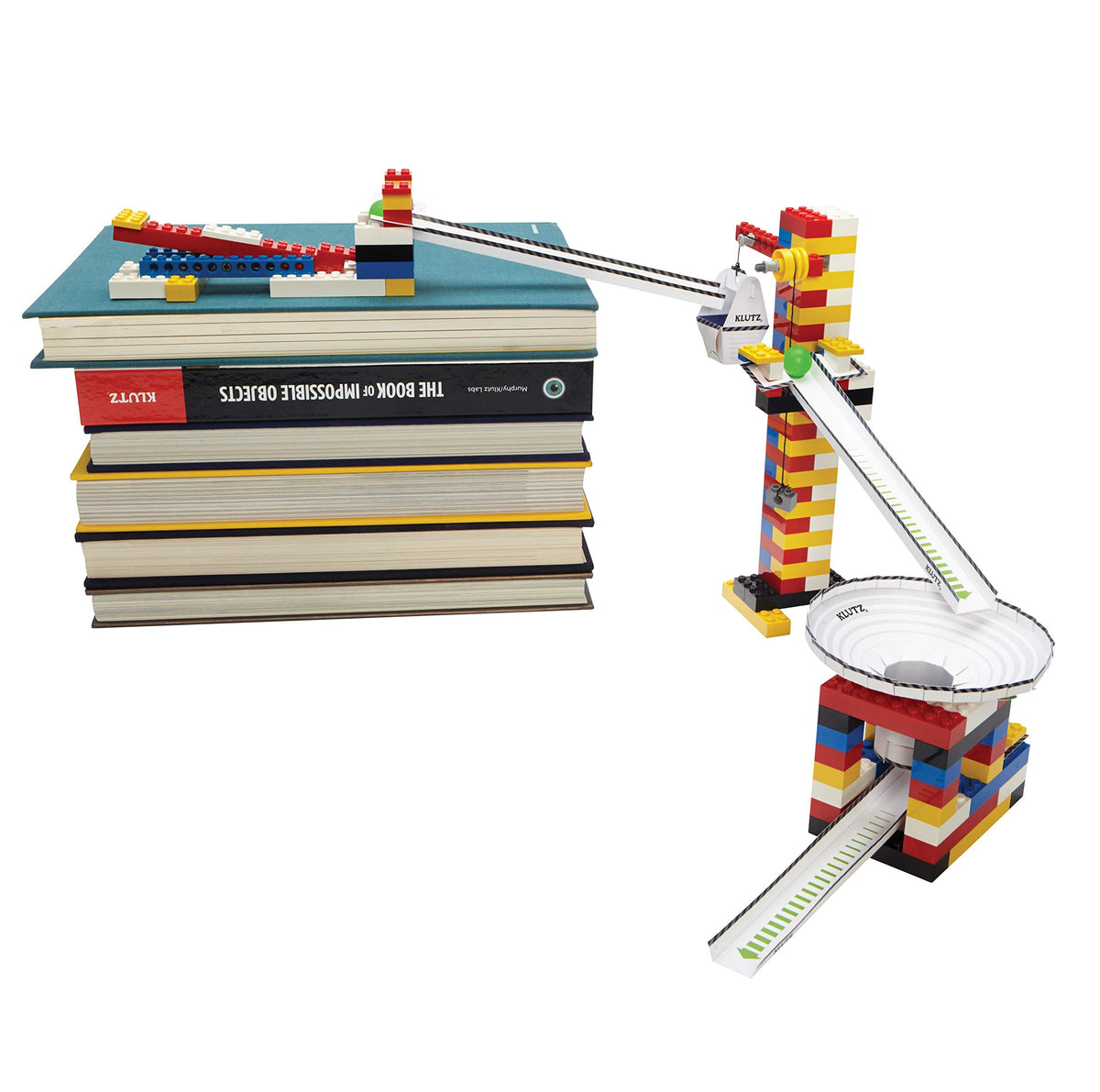 Scholastic LEGO Chain Reactions paper ramps add varied inclines for chain reactions