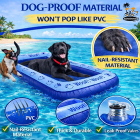Schwimmer dog pool float blue front view highlighting stability and easy setup