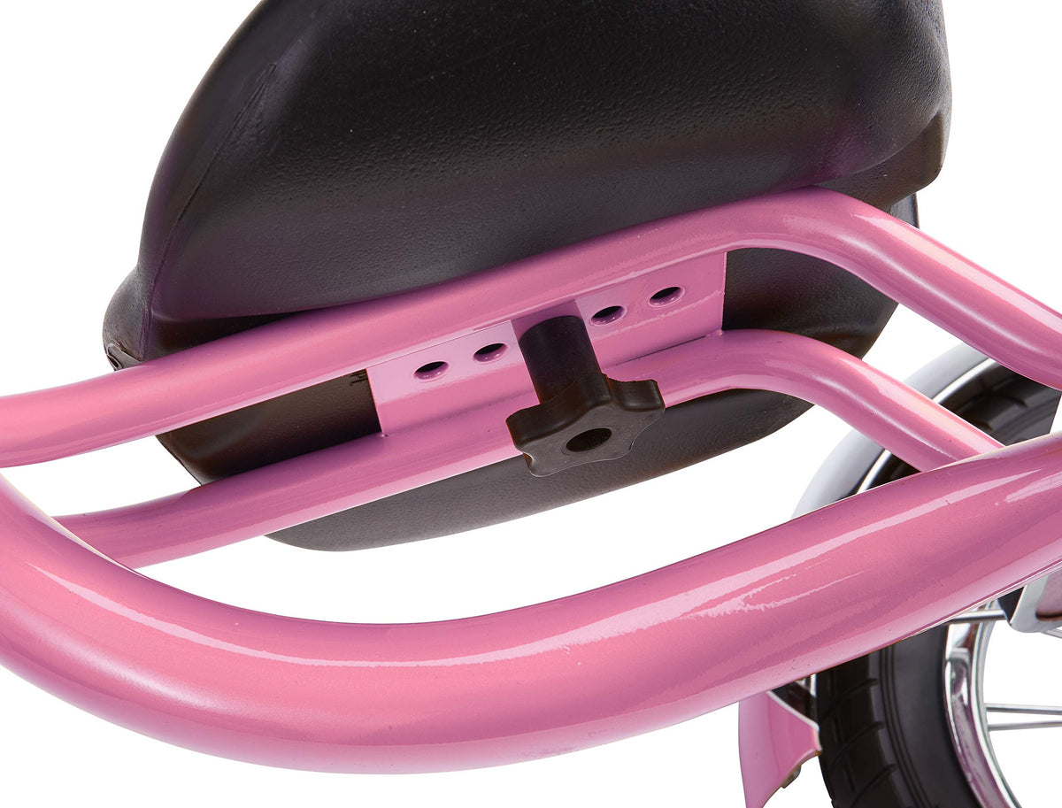 Schwinn Roadster moustache handlebars with bell and tassels offer classic charm.