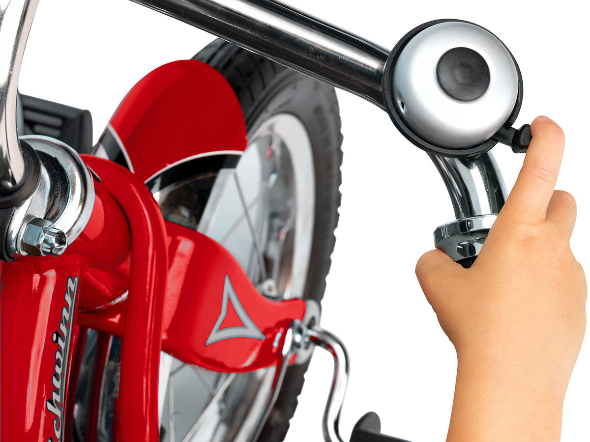 Schwinn Roadster moustache handlebars offer classic look and comfortable grip.