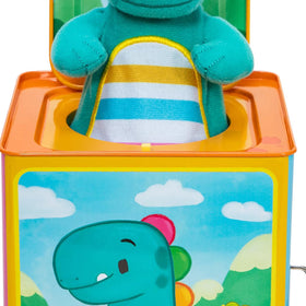 Schylling Baby Dino Jack in the Box sturdy metal construction withstands enthusiastic toddlers.