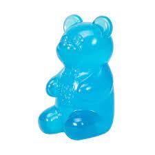 Schylling NeeDoh Gummy Bear blue close-up squish showing jelly-like filling
