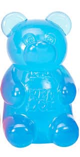 Schylling NeeDoh Gummy Bear blue side view, a soft squishy fidget for focus and relaxation