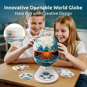 Science Can Openable Globe for Kids in knowledge mode presenting geography facts to curious minds
