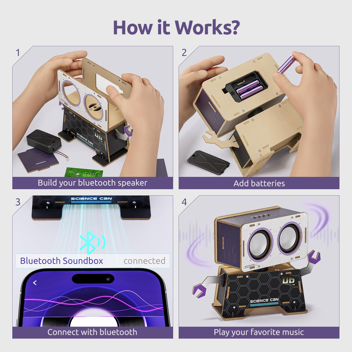 Science Can premium audio Bluetooth for clear sound and easy pairing