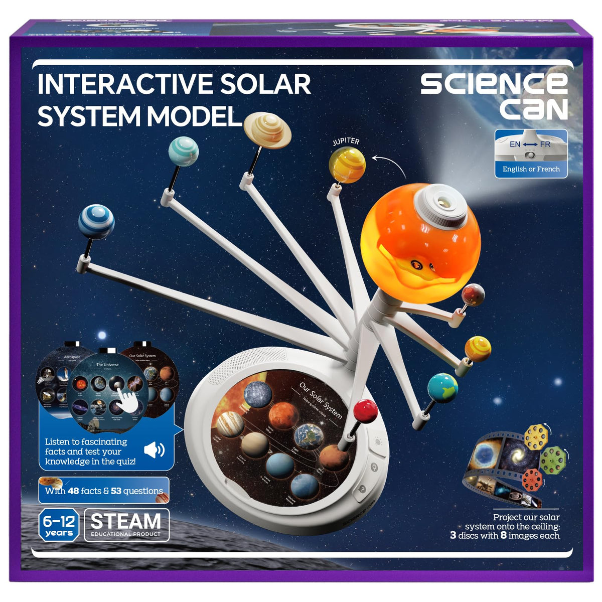 Science Can solar system model closeup showing planet details and interactive design