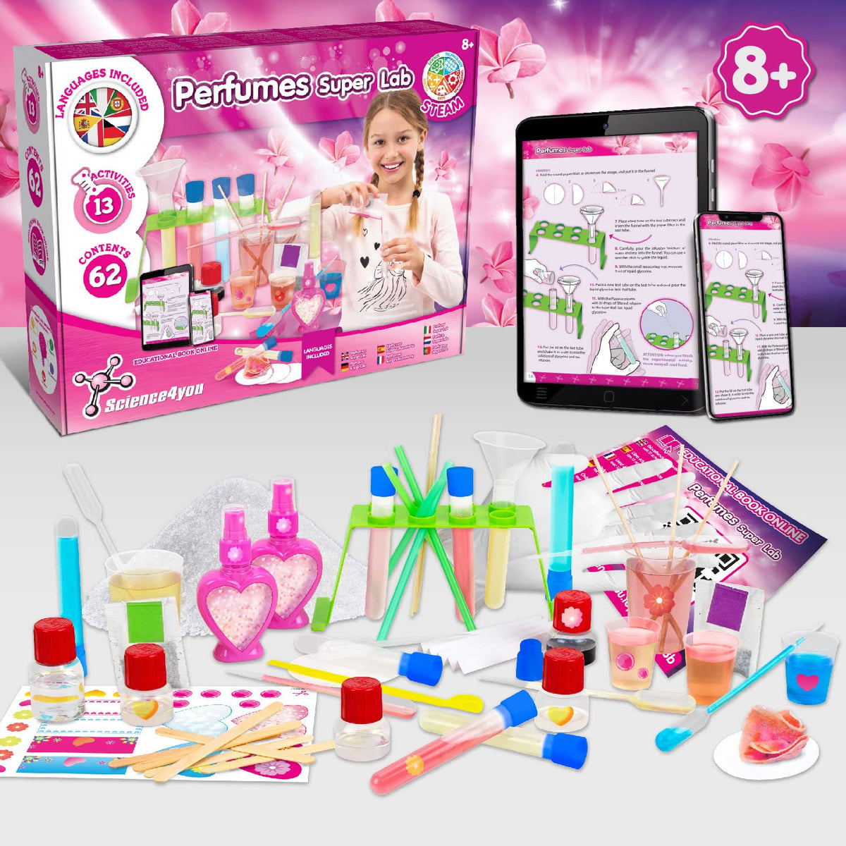 Science4you perfume kit instructions via QR code for easy experiments