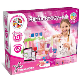 Science4you super perfume kit packaging showing colorful components for kids' exploration