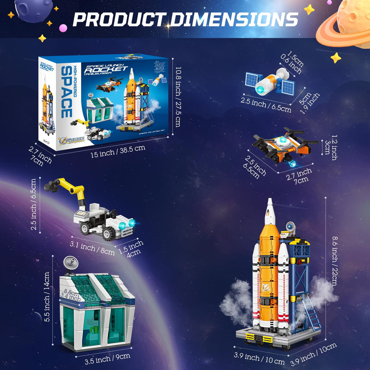 Sciencow Exploratory Blocks rocket detail adds vivid texture for imaginative space play.