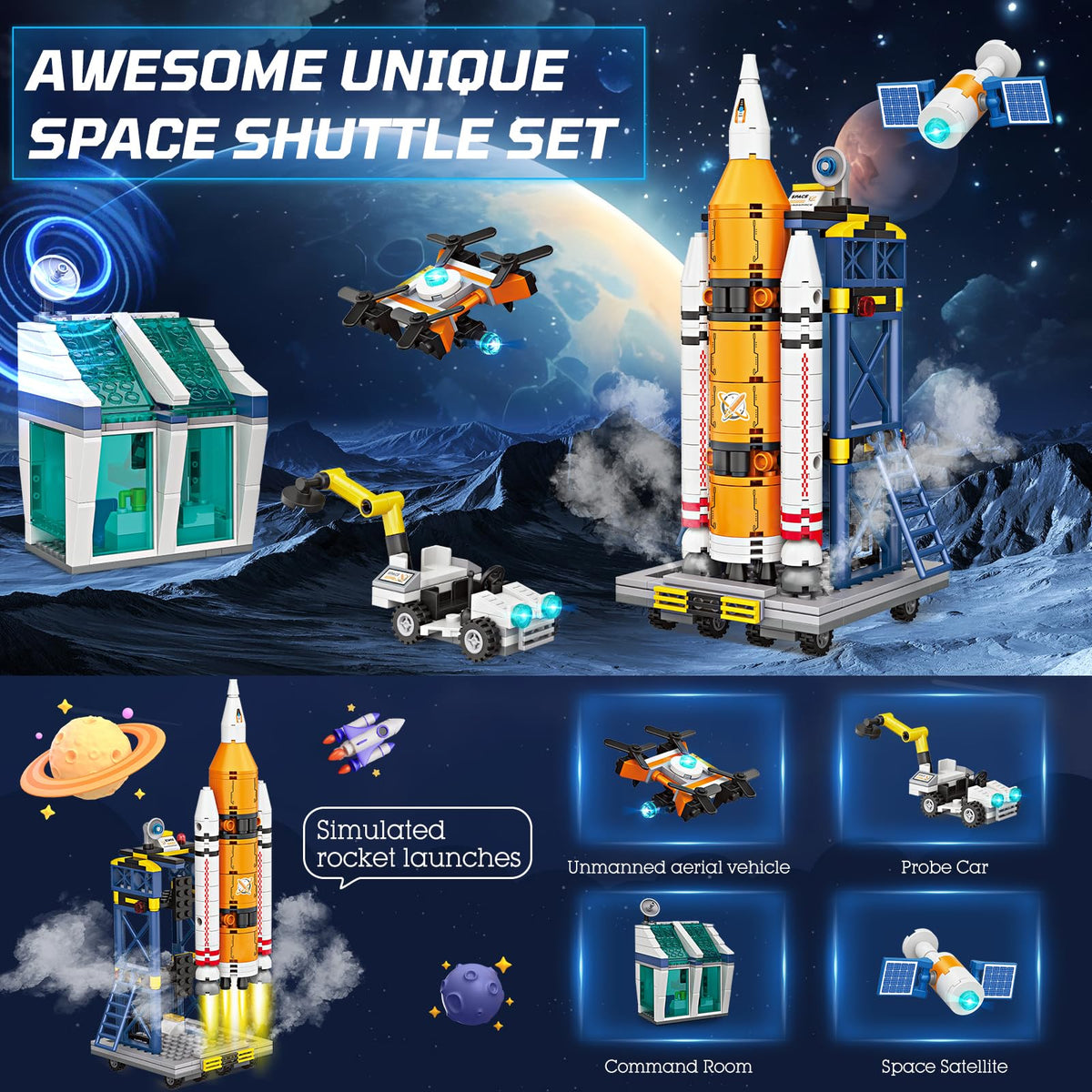 Sciencow satellite parts enable modular design and creative space-themed experiments.