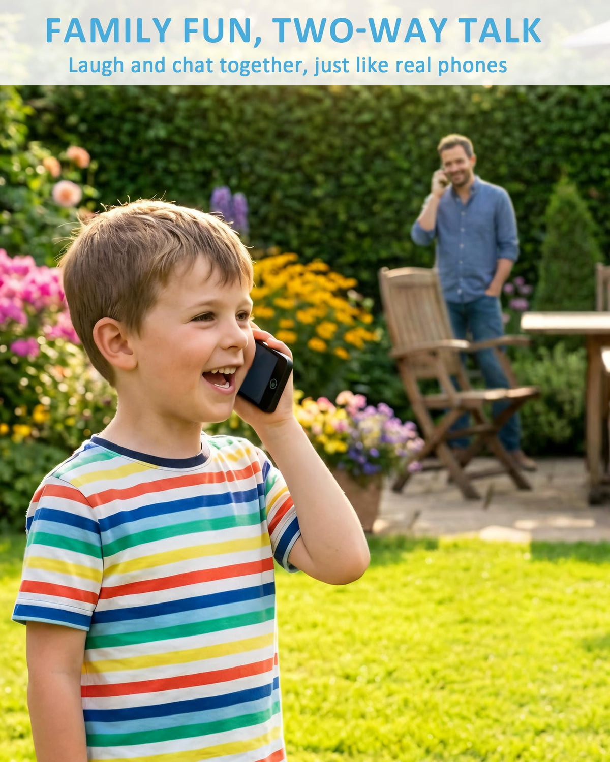 SciFiKids toy phone child holding for easy two-way chat.