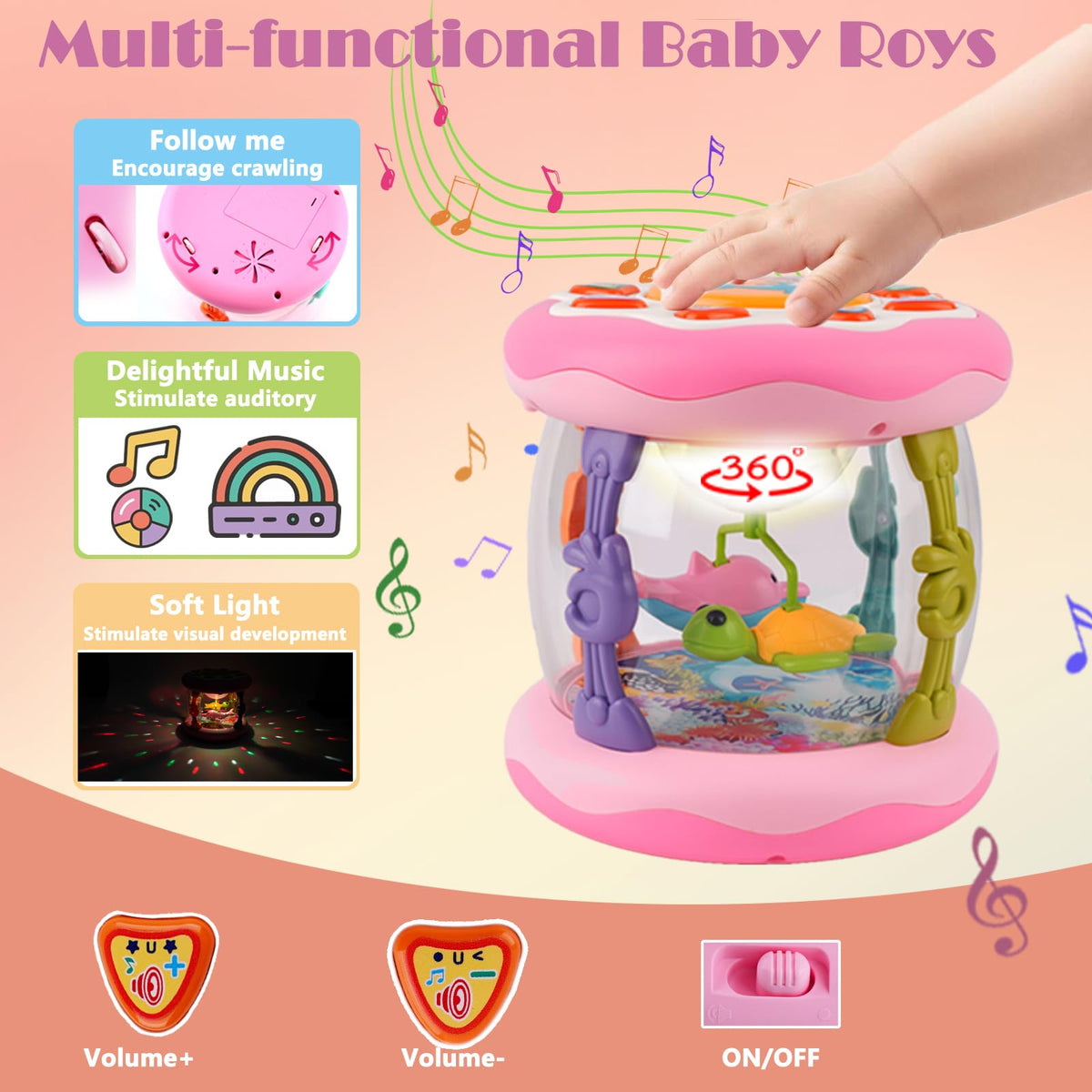 Sciganaa Baby Toys Sound Buttons provide easy access to melodies and animal calls
