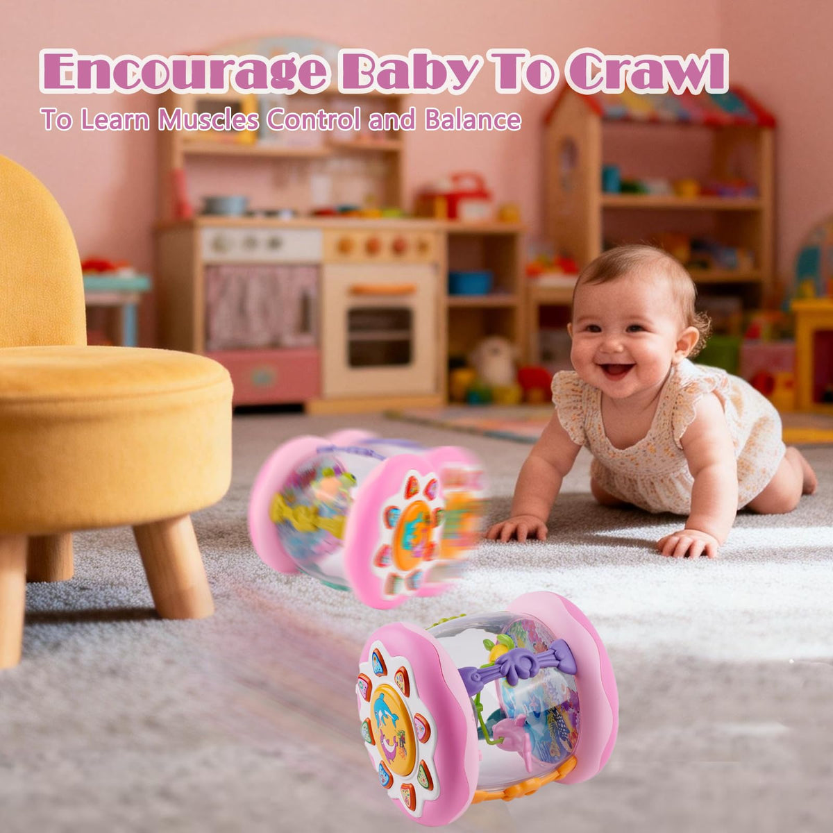 Sciganaa Baby Toys Tummy Time Motivator encourages little explorers during floor play