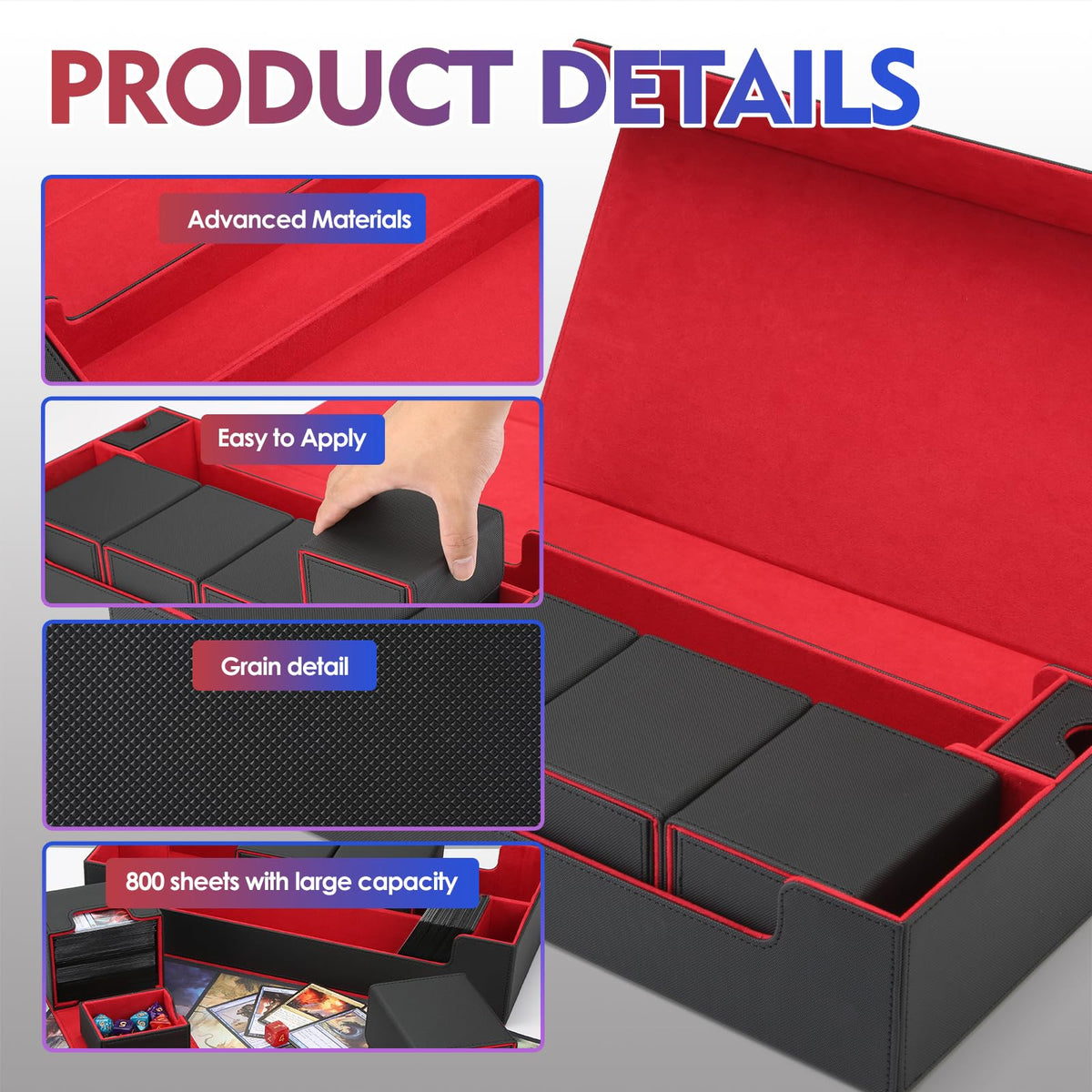 Scimi soft lining cushions cards and reduces wear during storage.