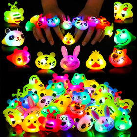 SCIONE 40-pack light up rings ready for party favors in vibrant colors