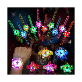 SCIONE 48-pack LED fidget spinner bracelets glow in bright party colors