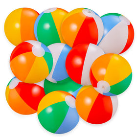 SCIONE 9-inch inflatable beach balls for kids, durable and easy to inflate.