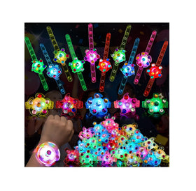 SCIONE LED spinner bracelets 48-pack glow-ready for party fun.