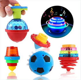 SCIONE LED spinning top soccer style glowing for energetic play and party fun