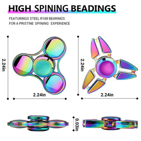 SCIONE metal fidget spinner 7-pack in hand demonstrates easy, one-handed spins for focus.