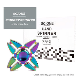 SCIONE metal fidget spinner 7-pack side view shows durable construction for daily use.