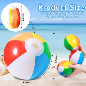 SCIONE rainbow beach ball close-up showing durable PVC for pool games