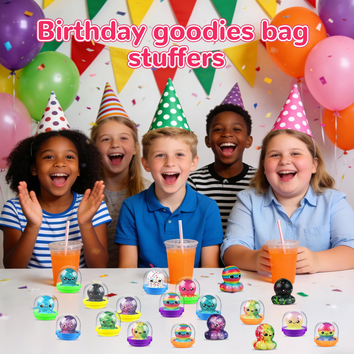 SCIONE octopus party favors capsules—compact prizes for gumball and claw machines