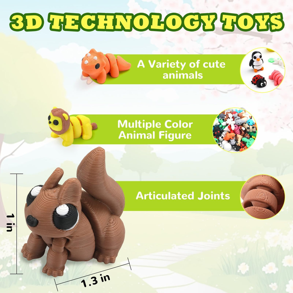 SCIONE portable 3D printed animals suitable for travel games and learning