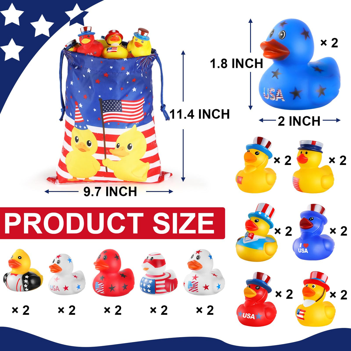 SCIONE ducks with stars pattern add festive charm to Fourth of July celebrations