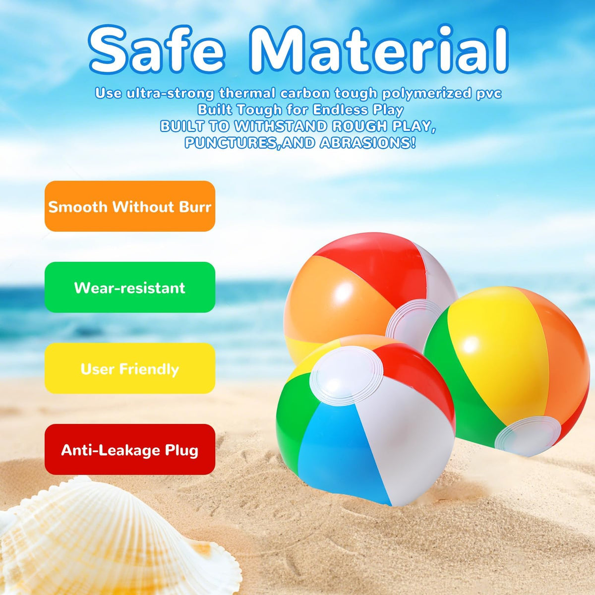 SCIONE rainbow beach balls in sunlight ready for outdoor fun