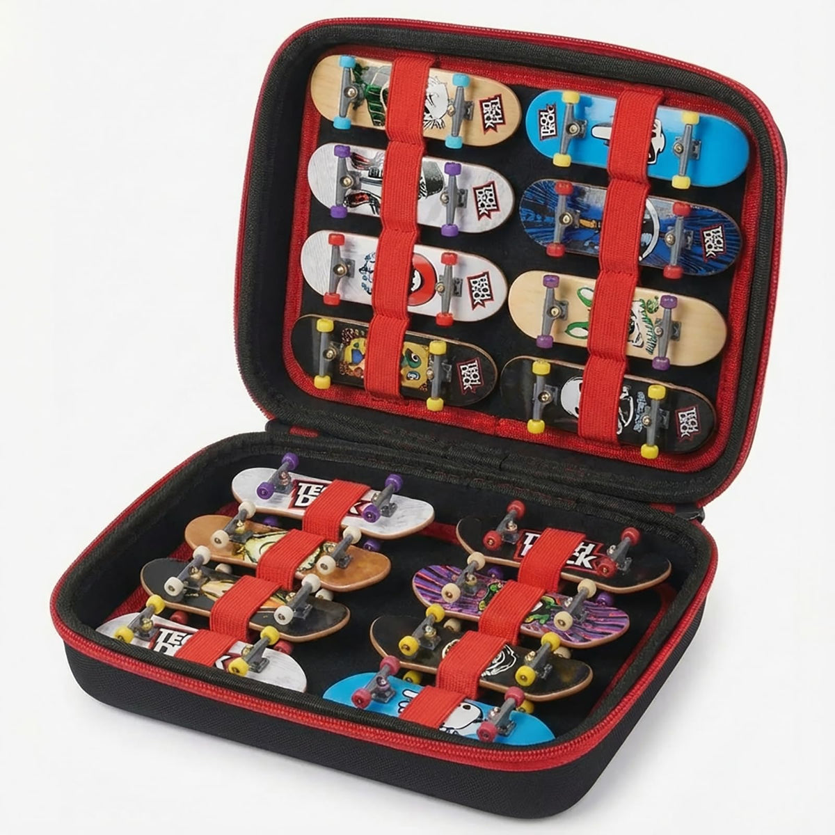 SCLWSS carrying case with Teck Deck Ultra DLX slots keeps sixteen boards organized on the go.