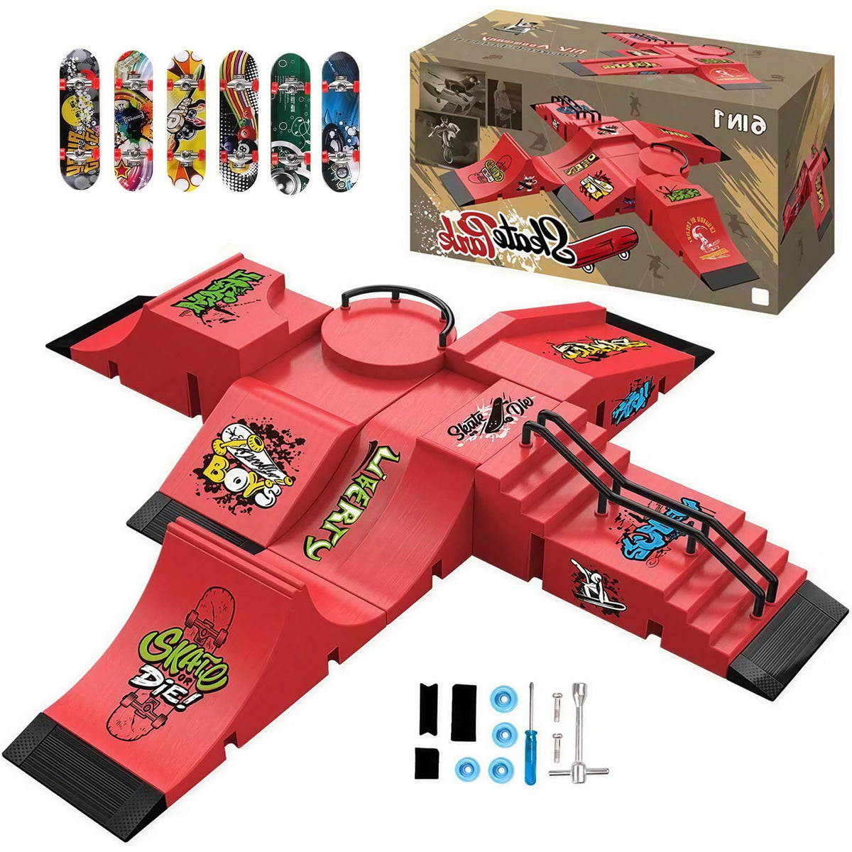 SCLWSS fingerboard skate park ramps offering versatile setups for home practice