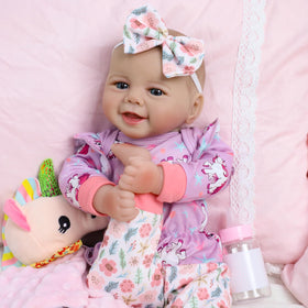 SCOM paint-on hair provides a natural, baby-like texture.