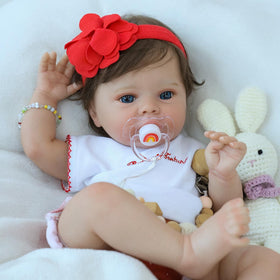 SCOM lifelike baby doll blue eyes for imaginative stories and comforting companionship.