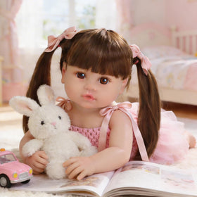 SCOM lifelike reborn doll girl flowing hair ready for styling with accessories