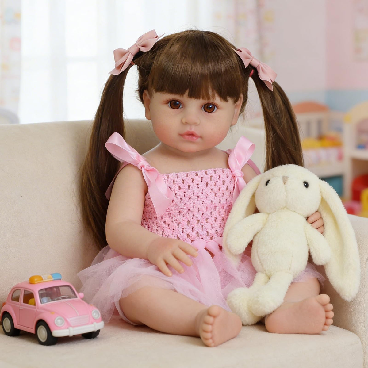 SCOM lifelike reborn doll girl size 18inch fits comfortable handling for kids
