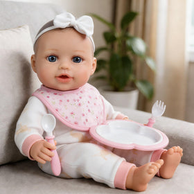 SCOM realistic baby doll girl 16-inch face close-up for lifelike play