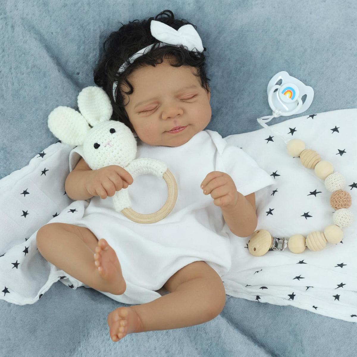 SCOM Reborn 18-inch doll featuring detailed skin tone for realistic cuddling.