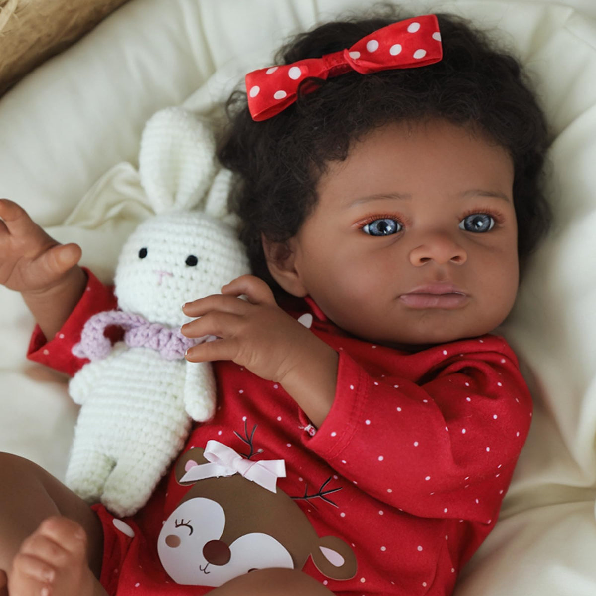 SCOM Reborn Baby Doll Black Girl 20-inch skin-tone reads warm and natural