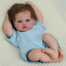SCOM 18-inch reborn boy doll face and eyes for lifelike appearance and engagement