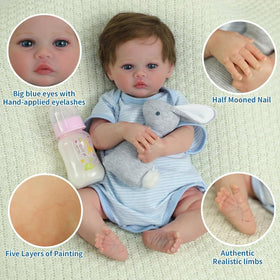 SCOM doll hands and feet with curled eyelashes for nurturing play