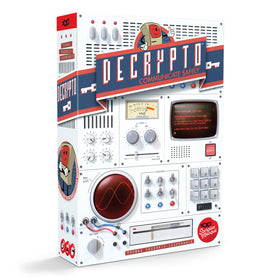 Scorpion Masqué Decrypto box cover, compact party game for quick rounds.