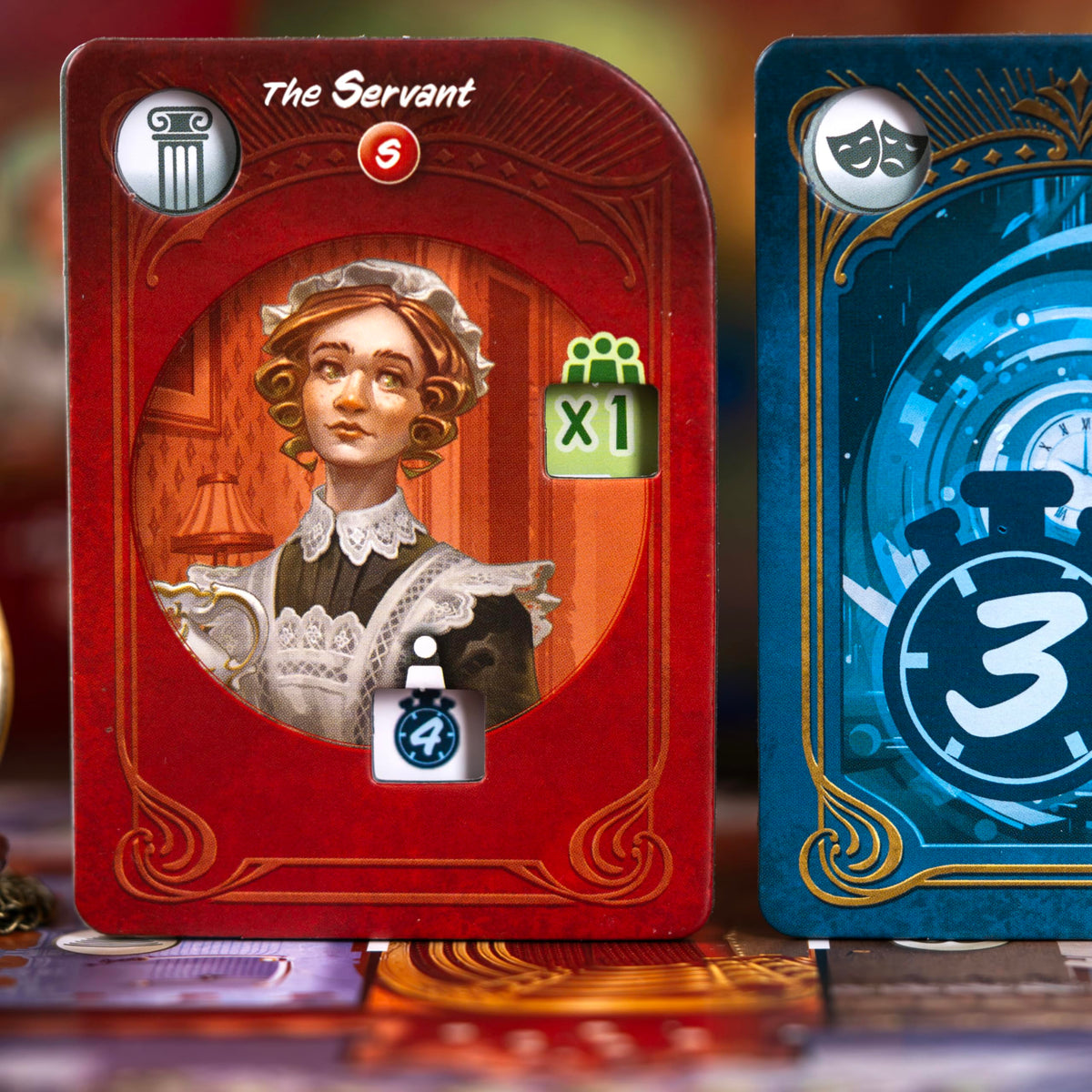 Scorpion Masqué Kronologic suspect cards heighten tension and deduction.