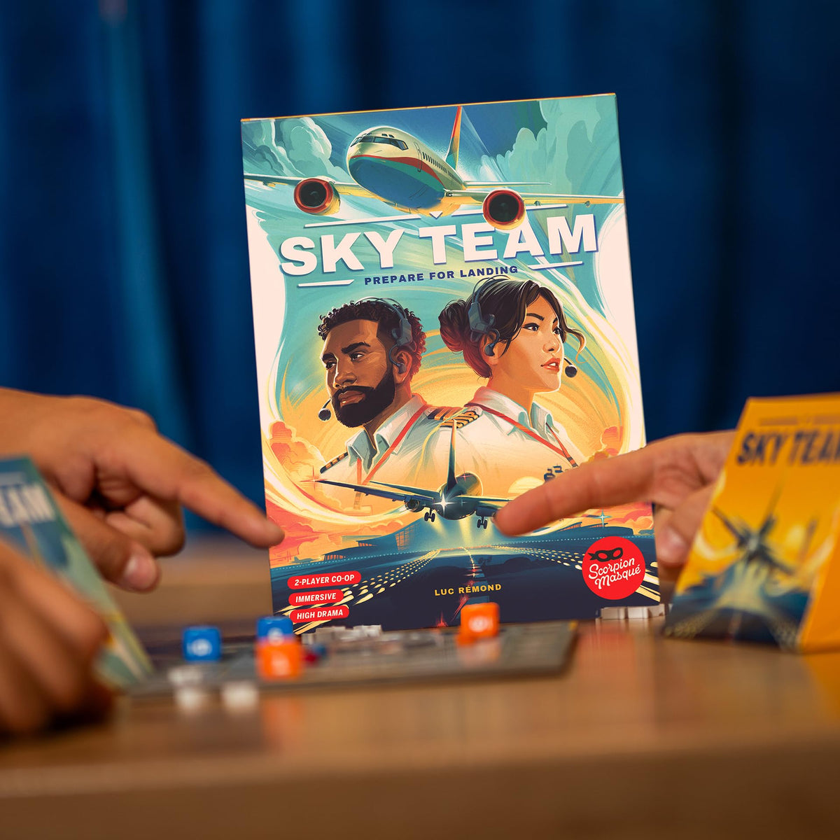 Scorpion Masqué Sky Team coffee break moment captures focused immersion during play.