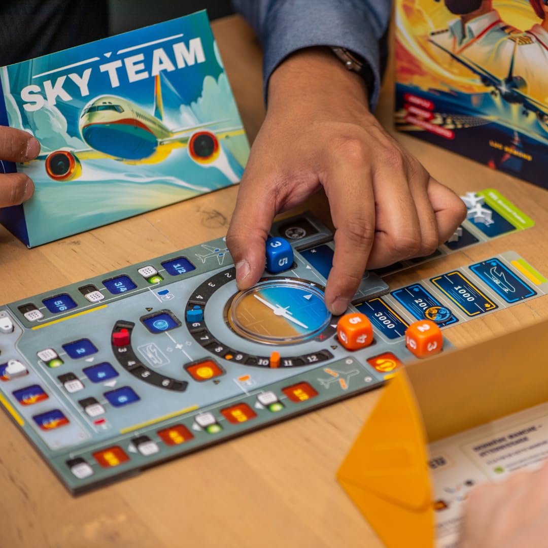 Scorpion Masqué Sky Team dice and controls highlight synchronized actions for landing.