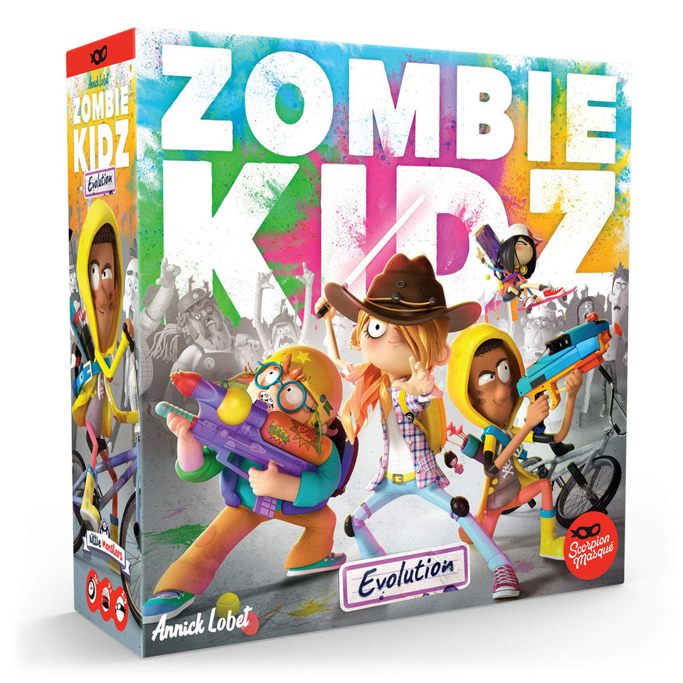 Scorpion Masqué Zombie Kidz Evolution game setup for easy family cooperative play.